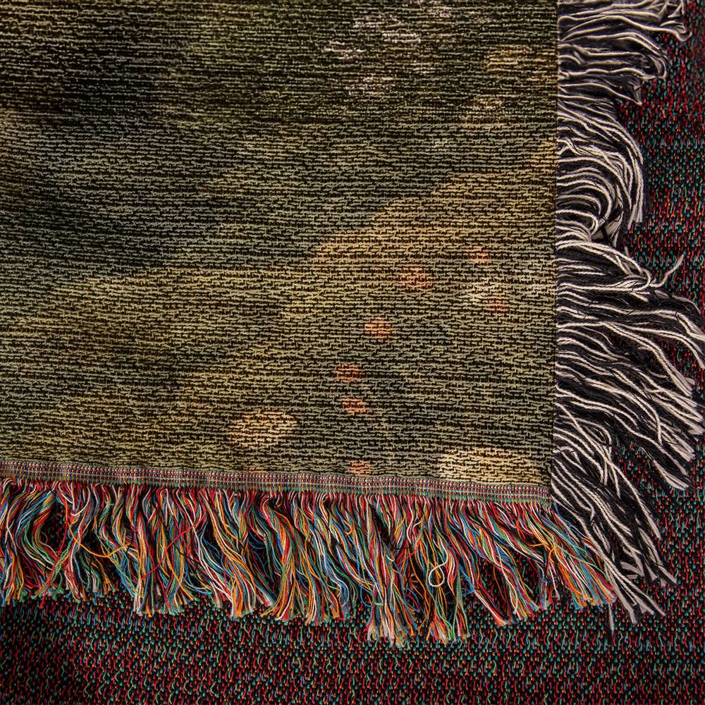 100% Cotton Woven Blanket – Fairytale Castle among Woodland Trees and Blossoms